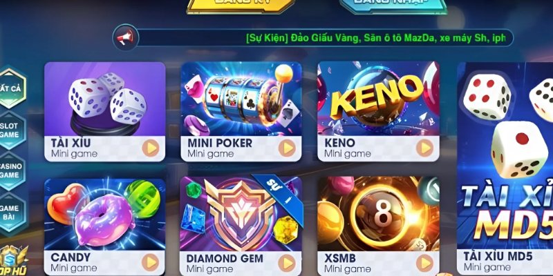 Sumvip cung cấp hệ thống các trò chơi mini game độc đáo 